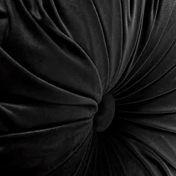 Lush Decor Round Pleated Soft Velvet Throw Pillow 15 Inches