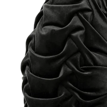 Lush Decor Round Pleated Soft Velvet Throw Pillow 15 Inches