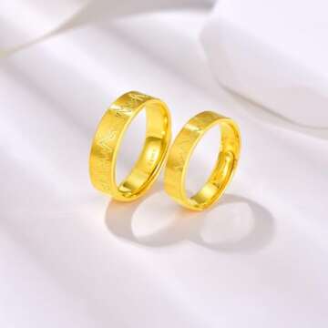 Ecqizer Love Rings Titanium Steel Promise Best Gifts for Men Women Girls Wedding Engagement Valentin...