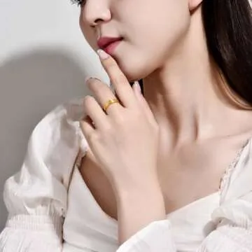 Ecqizer Love Rings Titanium Steel Promise Best Gifts for Men Women Girls Wedding Engagement Valentine's Day Mother's Day Father's Day