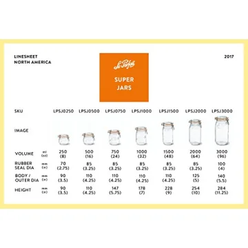 Le Parfait Super Jar - Airtight Glass Kitchen Storage Jars