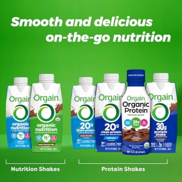 Orgain Clean Protein Shake, Grass Fed Dairy, Creamy Chocolate Fudge - 20g Whey High Protein, Kosher, Ready to Drink, Low Net Carbs, Gluten Free, No Soy Ingredients, 11 Fl Oz (Pack of 12)