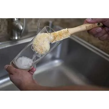 Everest Eco Products Eco Friendly Kitchen Dish Cleaning Set - Biodegradable & Highly Durable - 5 Piece Set - Coconut, Sisal, Palm Fibers - Brown Wooden Handle