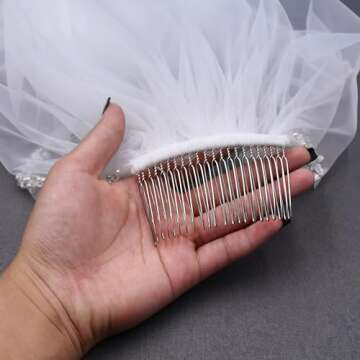 GAODESI Elegant Bridal Veil with Crystals and Pearls