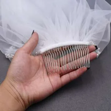 GAODESI Elegant Bridal Veil with Crystals and Pearls