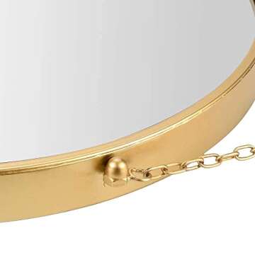 Gold Round Hanging Mirror 18 Inch Circle Decorative Mirror Hanging Mirrors for Wall Decor,Bathroom,Bedroom ,Living Room, Hallway,Gold