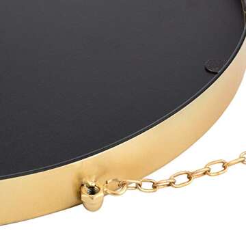 Gold Round Hanging Mirror 18 Inch Circle Decorative Mirror Hanging Mirrors for Wall Decor,Bathroom,Bedroom ,Living Room, Hallway,Gold