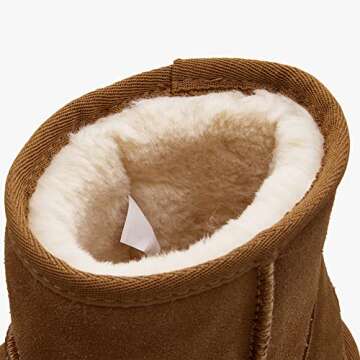 Weestep Women's Classic Faux Fur Slip On Winter Ankle Snow Boots(9, Brown)