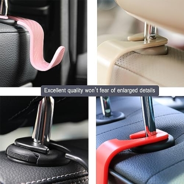 Amooca Car Headrest Hooks for Bag Organizer Set of 4