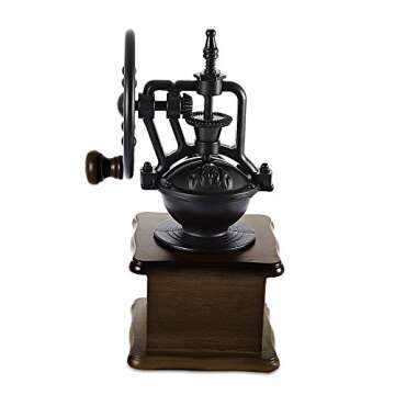 Emousport Manual Coffee Grinder Retro Style Wooden Coffee Bean Mill Grinding Ferris Wheel Design Han...