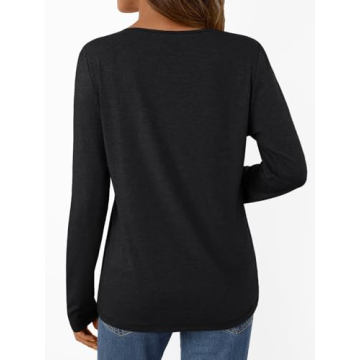 AUTOMET Long Sleeve Women's V Neck Casual Shirt