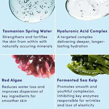 Sand & Sky Tasmanian Spring Water Hydration Boost Cream. Water-based Hydrating Cream with Hyaluronic Acid. Lightweight Moisturizer