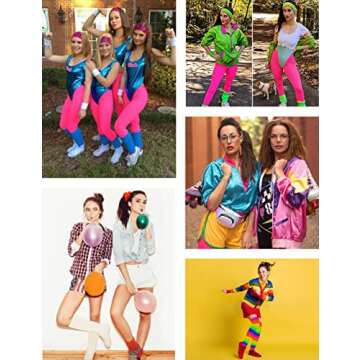 v28 Neon Leg Warmers for 80s Parties and Dance