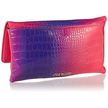 Steve Madden SUBMITT Croc Clutch, Purple Multi