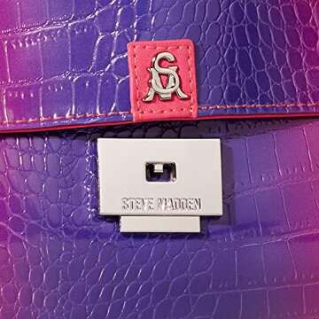 Steve Madden SUBMITT Croc Clutch, Purple Multi