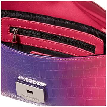Steve Madden SUBMITT Croc Clutch, Purple Multi
