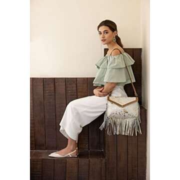Myra Bag Women's Golden Girl: Unique Leather Fringe Bag