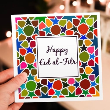Eid al-Fitr Greeting Card - Colorful Stars Design
