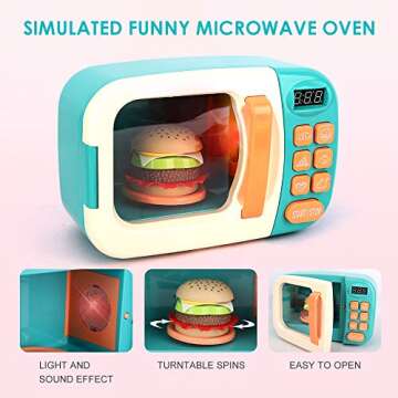 Realistic Kids Microwave Kitchen Play Set for Toddlers