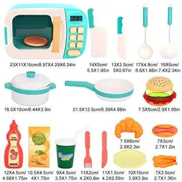 Realistic Kids Microwave Kitchen Play Set for Toddlers