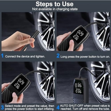 Tire Inflator for Cars and Bikes - Fast, Portable & Safe