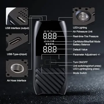 Tire Inflator for Cars and Bikes - Fast, Portable & Safe