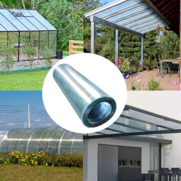 Polycarbonate Roofing Sheet, UV Resistant Greenhouse Clear Film, Transparent Insulation Day Lighting Panels, Covering Polycarbonate for Gardening, Farming, Agriculture, Canopy