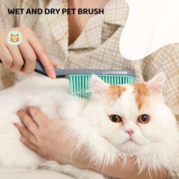 Conliwell Rubber Broom for Pet Hair Cleanup with Squeegee
