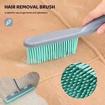 Conliwell Rubber Broom for Pet Hair Cleanup with Squeegee