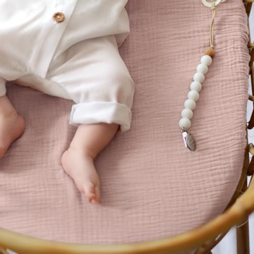 lulumoon Muslin Bassinet Sheets Soft Cotton for All Babies