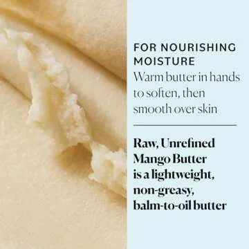 Sky Organics - Mango Butter, 16 oz - Raw & Undefined - Hydrating Balm-to-Oil Butter - Non Greasy - Fatty Acids, Antioxidants & Vitamins - Natural, Vegan, Cruelty & Soy Free - Skin Care & Self Care