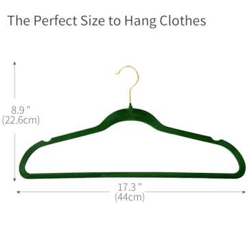 ManGotree Velvet Suit Hangers with 360 Swivel Gold Hook, Non-Slip Felt Hangers, Ultra-Slim Space Saving Clothes Hangers, Sturdy Coat Hangers, 36 Pack (Green)
