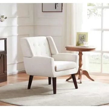 HUIMO Accent Chair Stylish Upholstered Armchair - Beige
