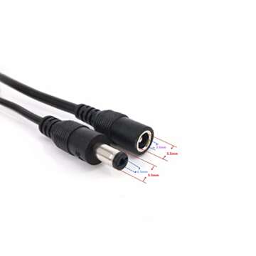 4pcs/pack2m/6.56ft Black 5.5mm x 2.5mm DC Plug Extension Cable DC Extension Cable Cord with Male to ...