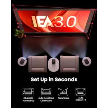 NEBULA Mars 3 Air GTV Projector - Netflix Officially Licensed, 400 ANSI-Lumen Brightness, Native 1080P, Dolby Digital Sound,150-Inch Picture, Built-In Battery for 2.5 Hours of Playtime Anywhere.