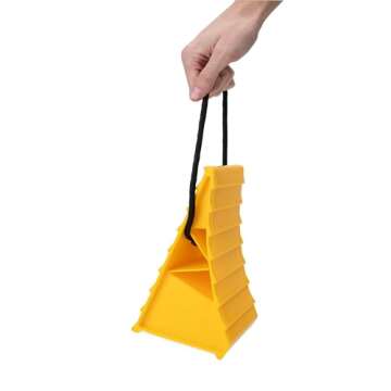 Camco Wheel Chock with Rope for Easy Removal, Helps Keep Your Trailer or RV in Place (Pack of 2) - 44471