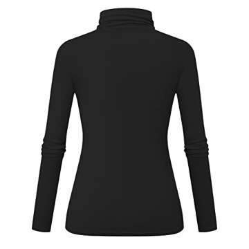 Herou Long Sleeve Mock Turtleneck Stretch Slim T Shirt Layer Tops Black Small