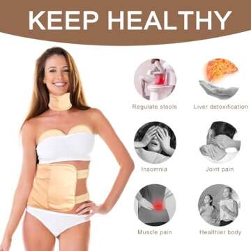 9 Pcs Castor Oil Pack Wrap Organic Cotton for Liver Detox, Stomach, Belly, Neck, Breast, Knee, Foot & Entire Body, Reusable Pads Kit for Hot/Cold Compress with Adjustable Elastic Strap