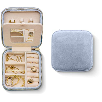 Benevolence LA Plush Velvet Jewelry Box | Travel Jewelry Case Organizer with Mirror | Featured in Op...