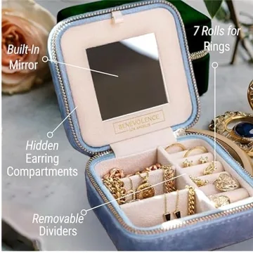 Benevolence LA Velvet Travel Jewelry Box - Organize Elegantly