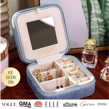 Benevolence LA Velvet Travel Jewelry Box - Organize Elegantly