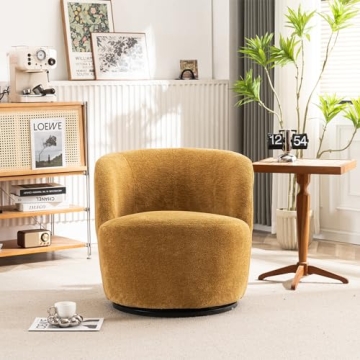 YOUNIKE Swivel Teddy Velvet Accent Chair for Modern Living
