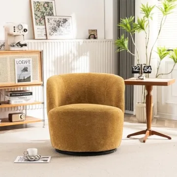 YOUNIKE Swivel Teddy Velvet Accent Chair for Modern Living