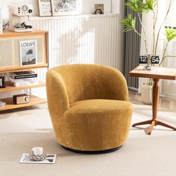 YOUNIKE Swivel Teddy Velvet Accent Chair for Modern Living