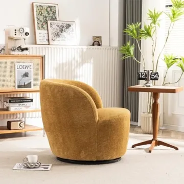 YOUNIKE Swivel Teddy Velvet Accent Chair for Modern Living