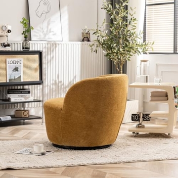 YOUNIKE Swivel Teddy Velvet Accent Chair for Modern Living