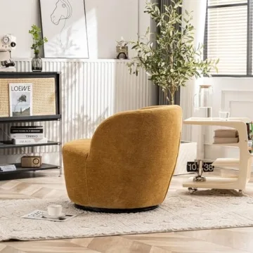 YOUNIKE Swivel Teddy Velvet Accent Chair for Modern Living