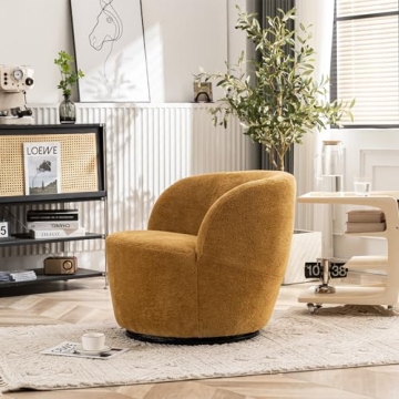 YOUNIKE Swivel Teddy Velvet Accent Chair for Modern Living