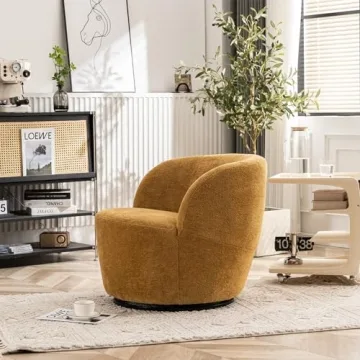 YOUNIKE Swivel Teddy Velvet Accent Chair for Modern Living