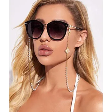 Elegant Buleens Glasses Chain Set with Pearls and Crystals